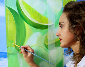 Malkurs (Caipirinha und das Meer) verschiedene Mal-Techniken, ca. 5 Stunden