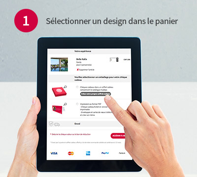 Selectioner un design dans le panier