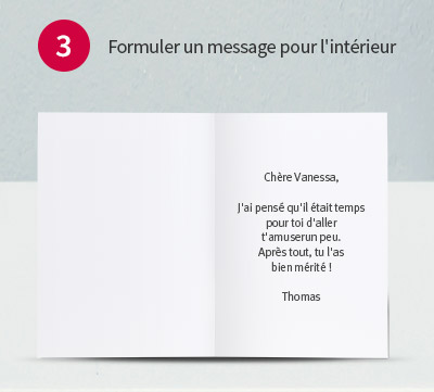 Formuler un message pour l`interiuer