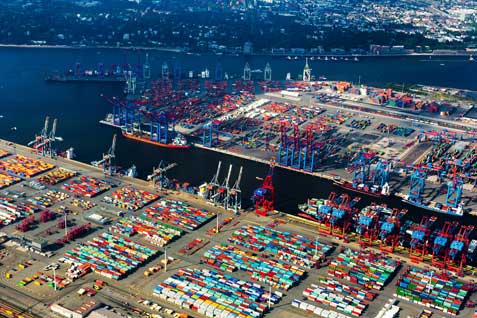 Hamburger Hafen Luftaufnahme